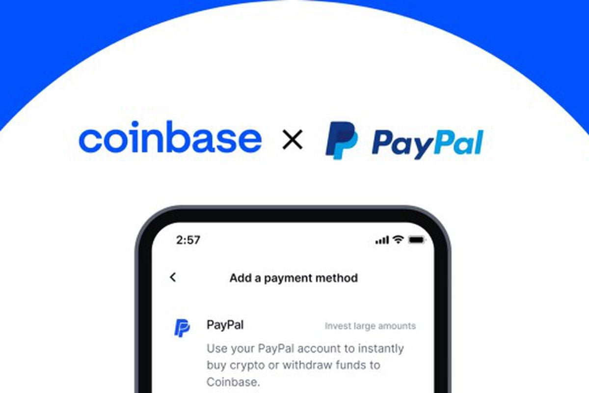 Coinbase now lets you buy cryptocurrency with your PayPal account