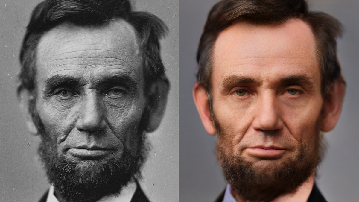 An AI-colorized Abe Lincoln 