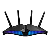 Image of ASUS RT-AX82U 5400 Dual Band + Wi-Fi 6 Gaming Router, PS5 Compatible, up to 2000 sq ft & 30+ devices, Mobile Game Mode, ASUS AURA RGB, Lifetime Free Internet Security, Mesh Wi-Fi support, gaming port