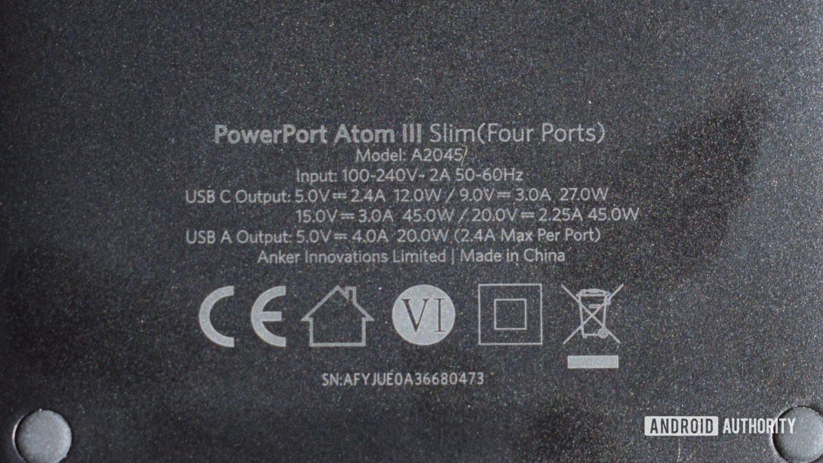 Anker PowerPort Atom III Slim specs