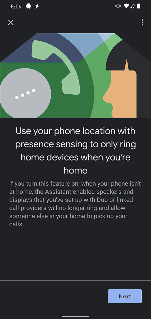 Google Home smart ringing phone location access notificaiton