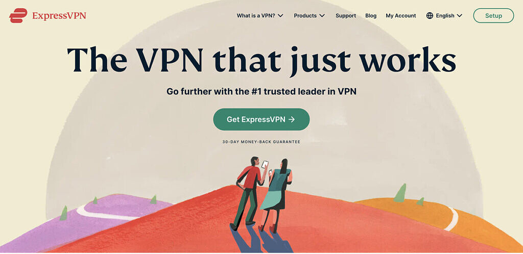 The ExpressVPN homepage.