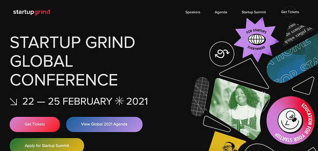 The startup grind conference website homepage design