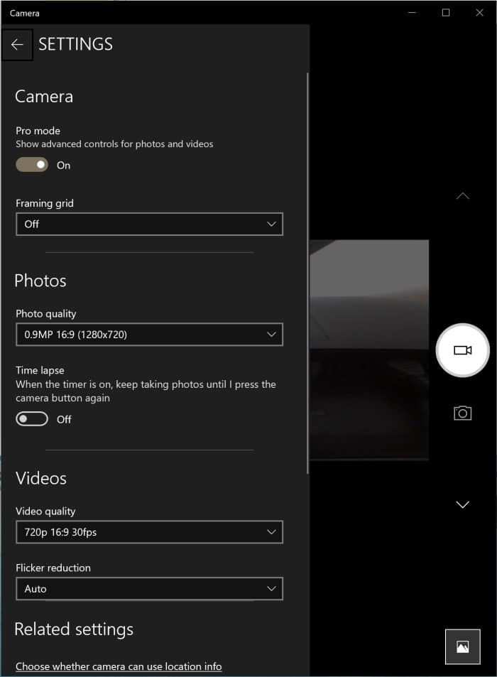 change camera settings in Windows 10 pic4