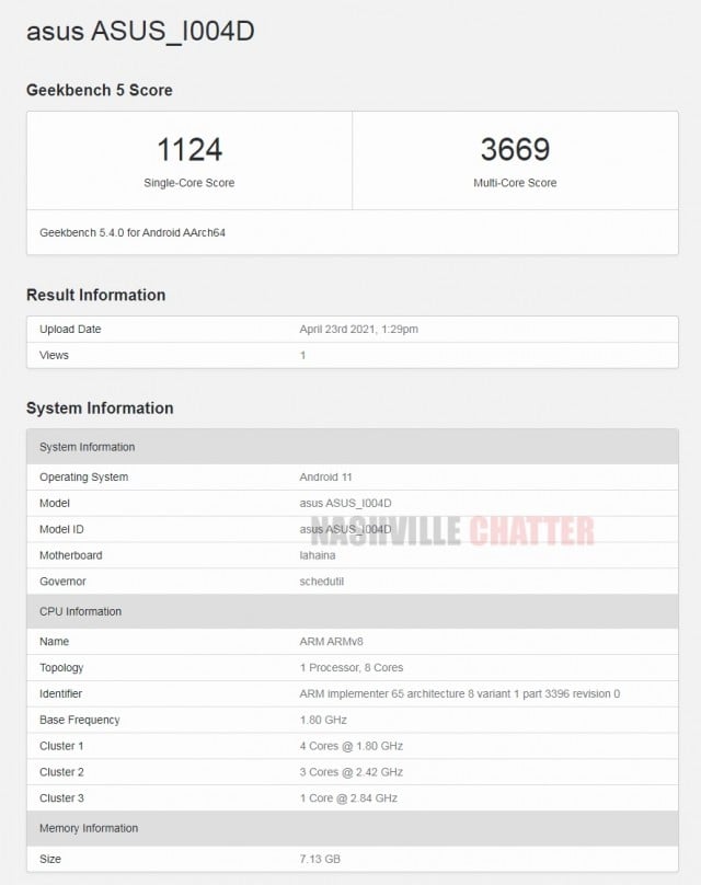 Asus ZenFone 8 with Snapdragon 888 and 8GB RAM spotted on Geekbench