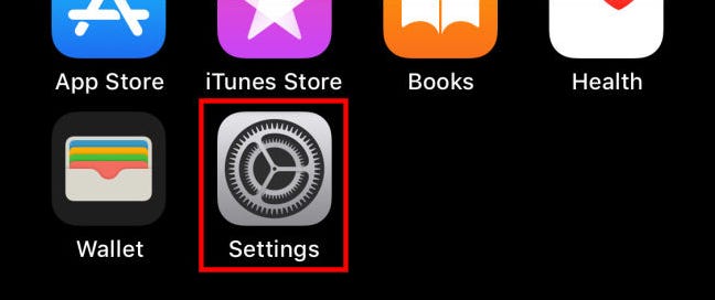 Tap the "Settings" icon on iPhone
