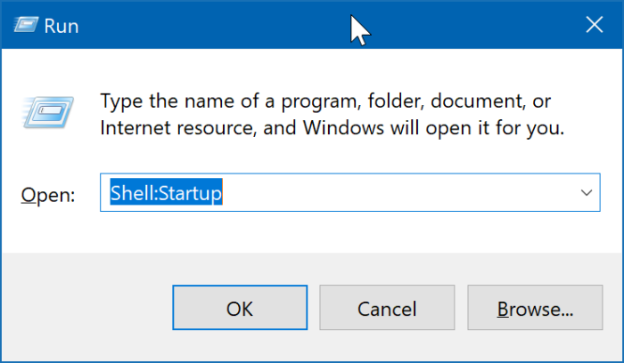 location of startup folder in Windows 10 pic2