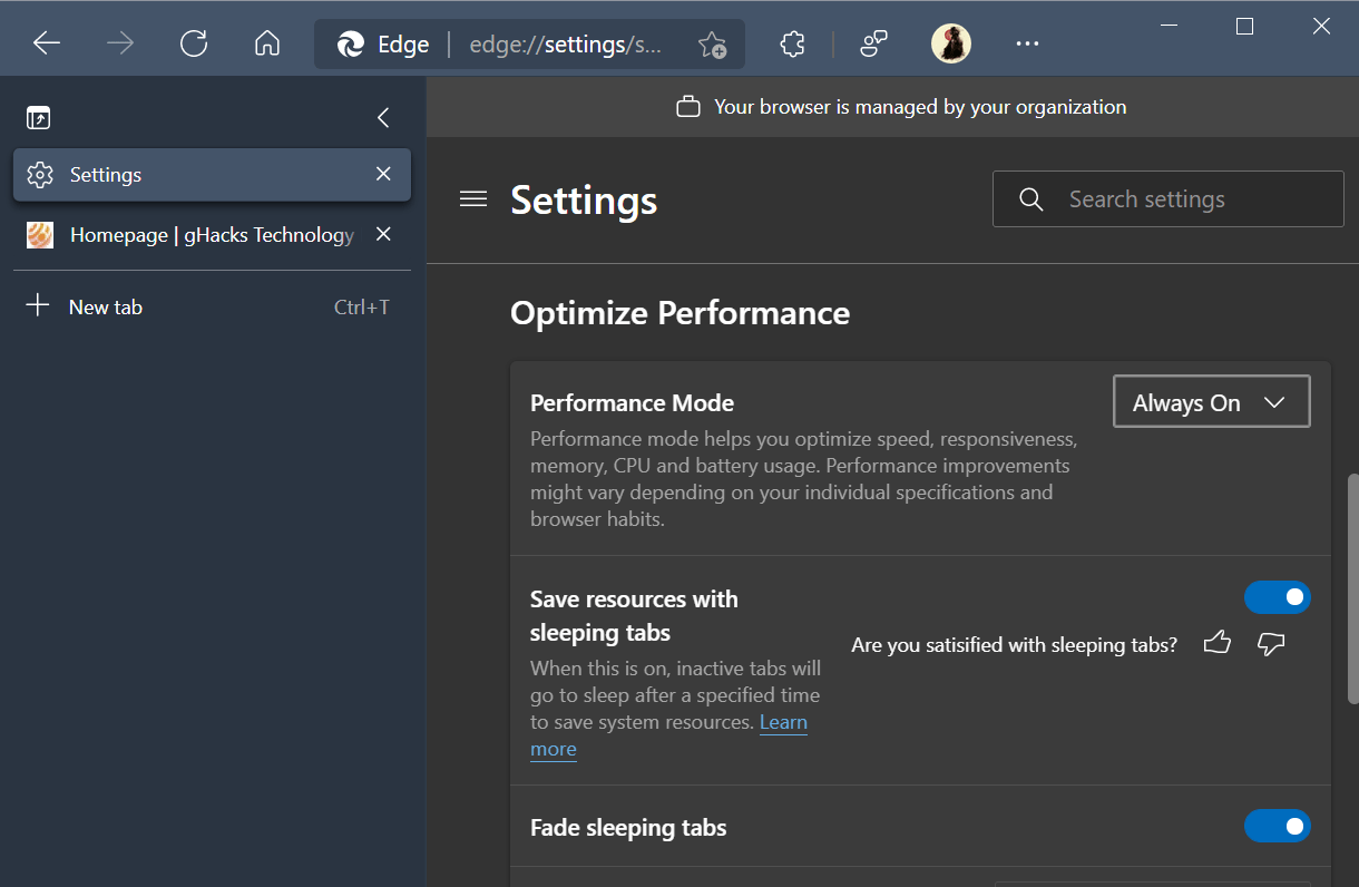 Microsoft Edge’s new Performance Mode feature aims to optimize the browser’s performance