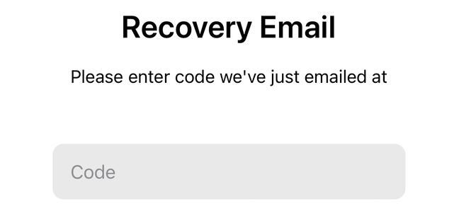Enter your recovery email code to complete setting up two-step verification on Telegram for iPhone
