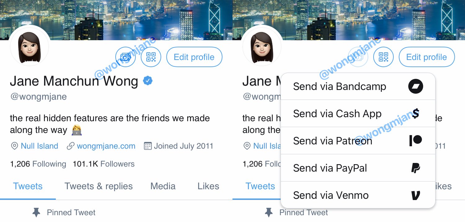Twitter is working on a tip jar right on your profile page