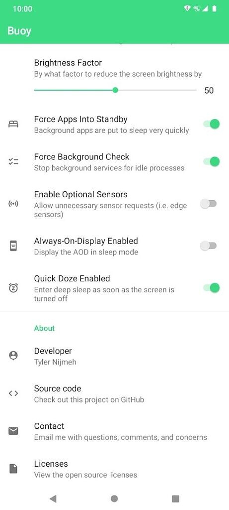 Buoy app customize Android battery saver settings