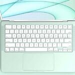 MacBook render color green keyboard open