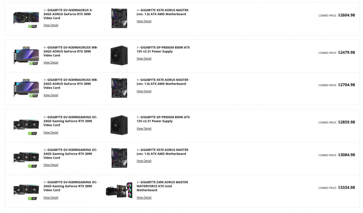 Selection of NVIDIA GeForce RTX 30 series graphics cards in the Newegg Shuffle on May 1st