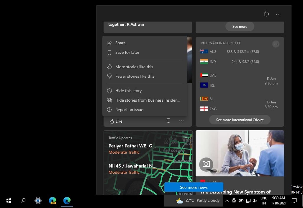Windows 10’s taskbar feed feature update released, but not for everyone