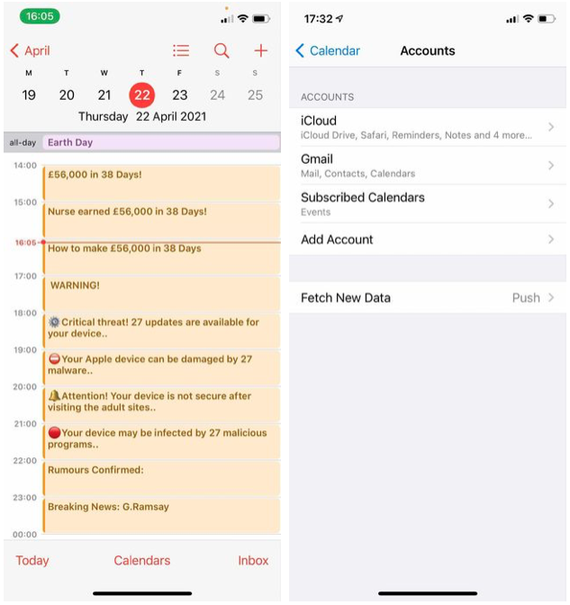How to remove iPhone Calendar virus spam