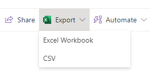 Microsoft Lists app now supports Export to CSV