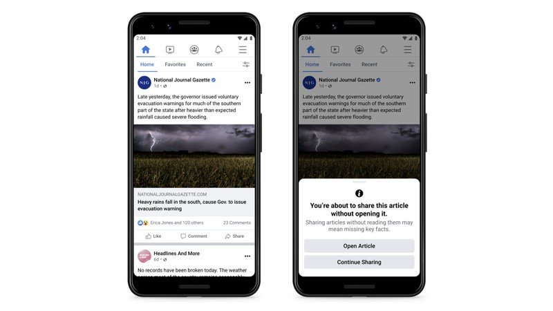 Facebook starts testing ‘read first’ prompts to combat misinformation