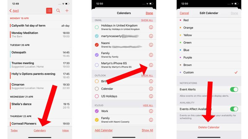 How to remove calendar spam on iPhone: Deleting calendars