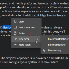 Microsoft expands Edge’s text-selection mini-menu to regular pages in Edge Canary