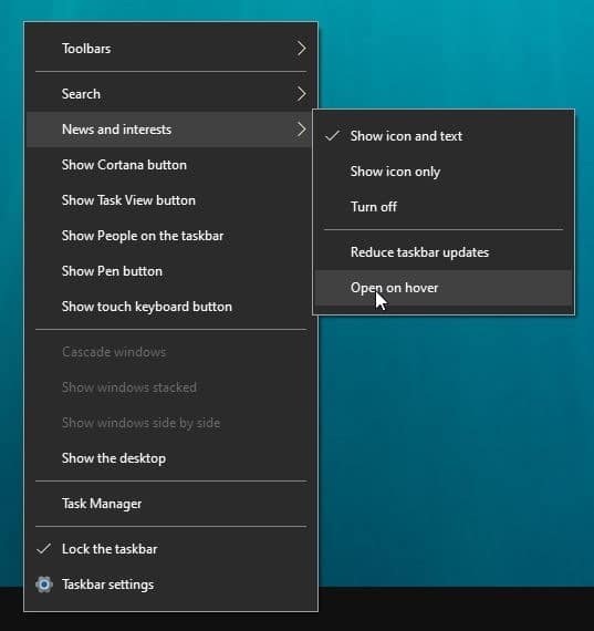 remove weather information from taskbar in Windows 10 pic4