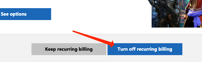 Select "Turn off Recurring Billing."