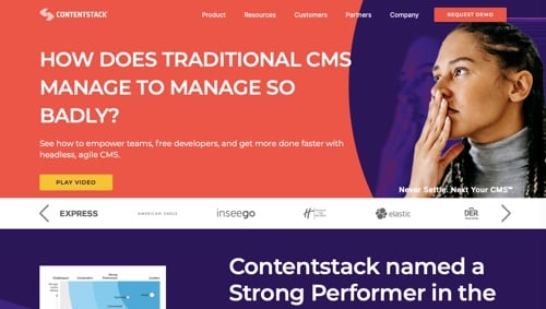 Home page of Contentstack