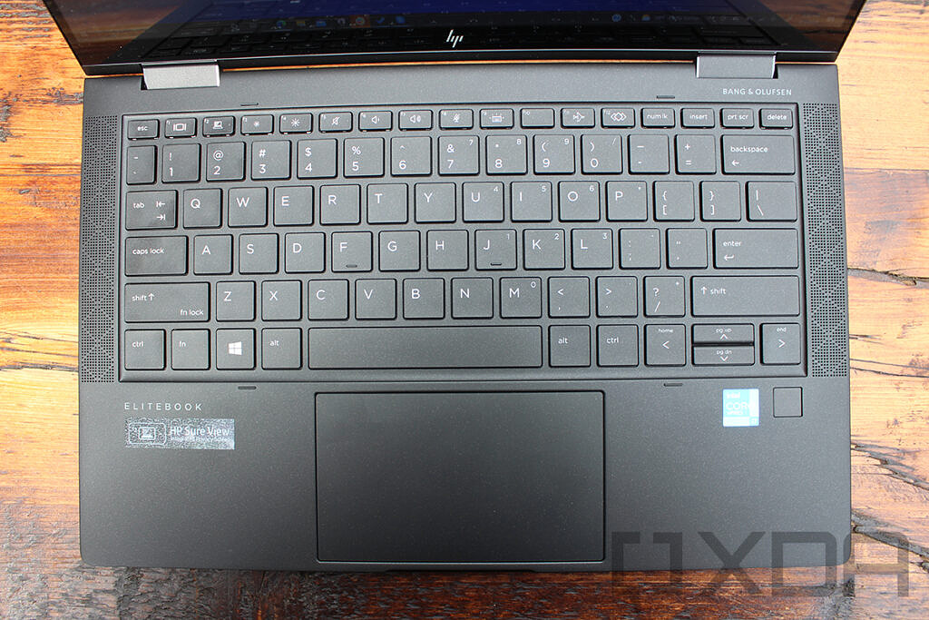 Top down view of HP Elite Dragonfly Max keyboard