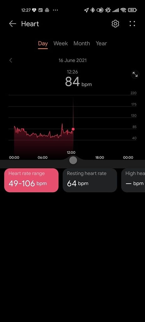 Huawei Health app heart rate