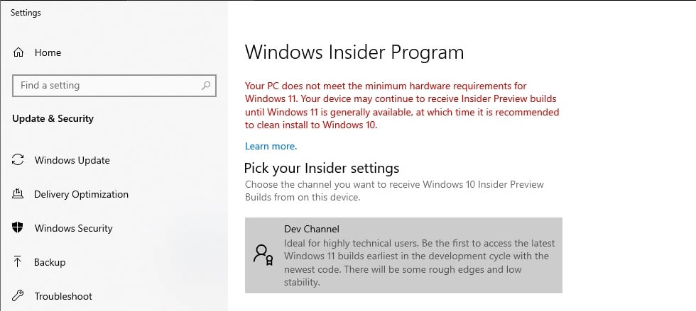 Windows 11 on unsupported devices