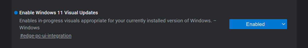 Edge Canary has a new Windows 11 “visual update” flag