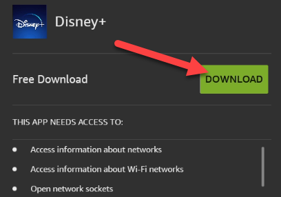If you agree with the permissions, tap "Download."