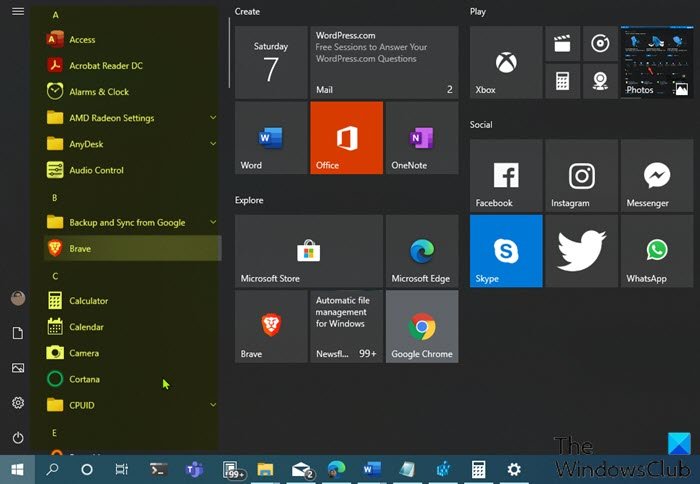 How to Add or Remove Items in All apps on Start Menu in Windows 10