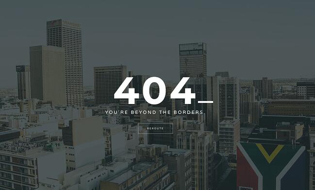 404 error page example from the website duma collective