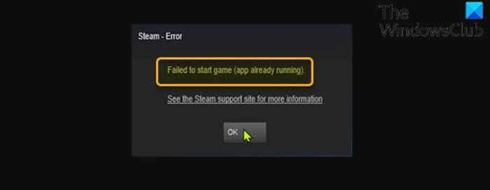 Failed to start game (app already running) – Steam error on Windows PC