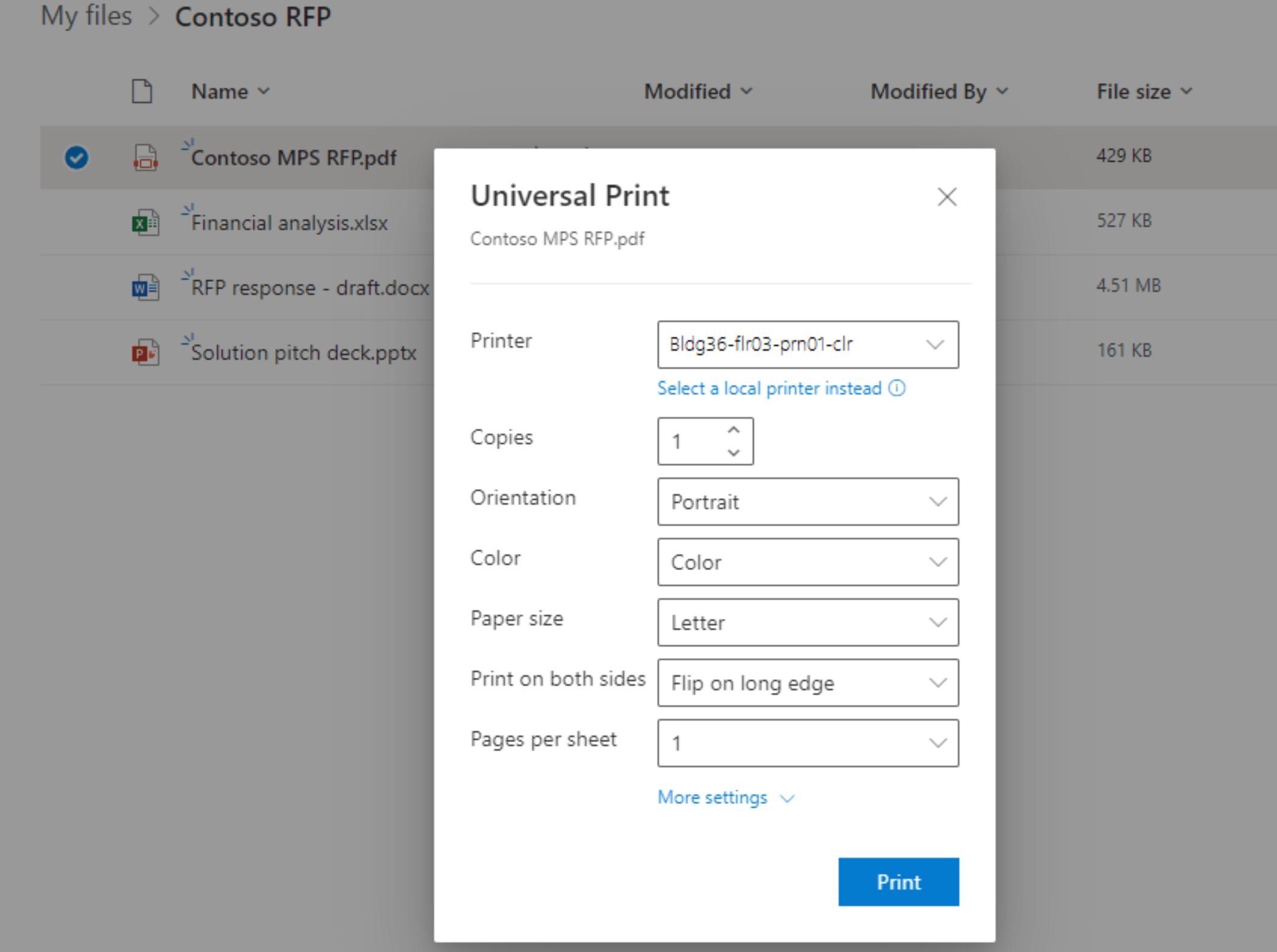 Microsoft’s Universal Print now supported in OneDrive on the web