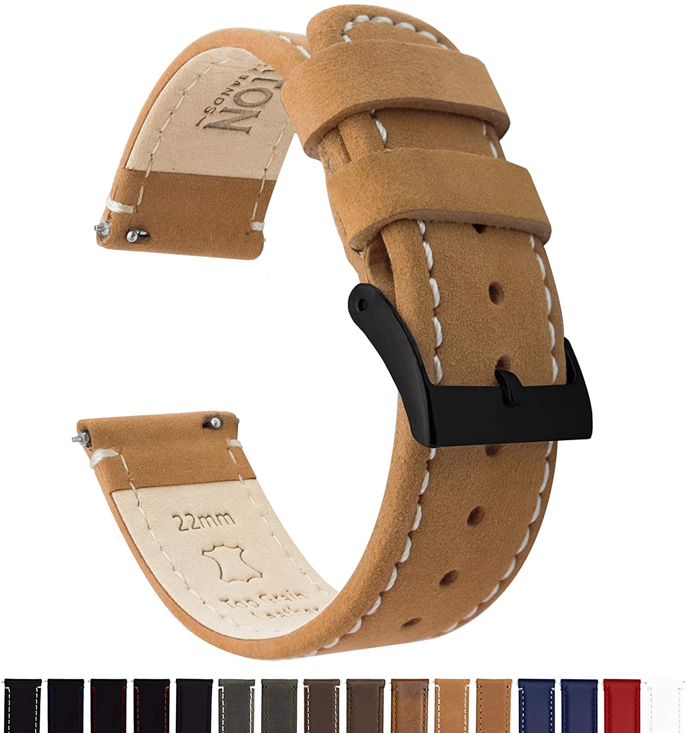 Barton Top Grain Leather Watch Band Strap