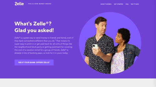 Home page of Zelle