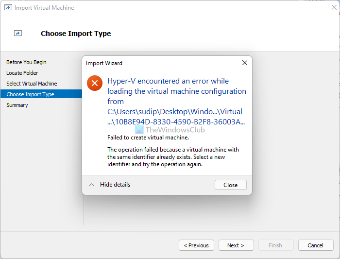 Hyper-V encountered an error while loading=