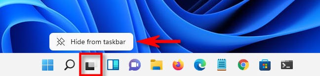 Right-click the "Task View" button and select "Hide From Taskbar."