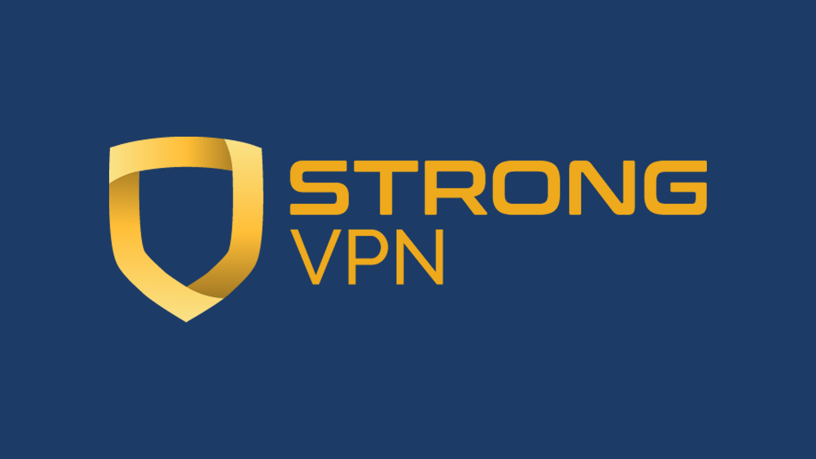 StrongVPN company name and logo against dark background