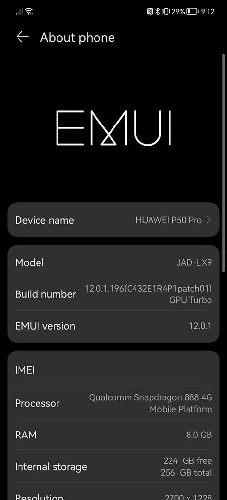 Huawei P50 Pro about
