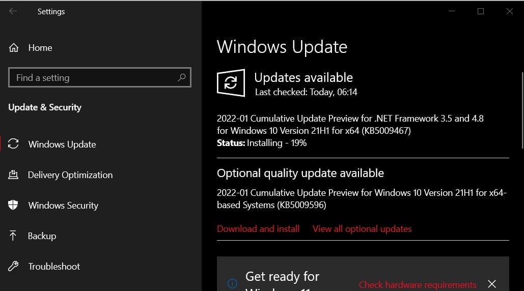KB5009596 Windows Update
