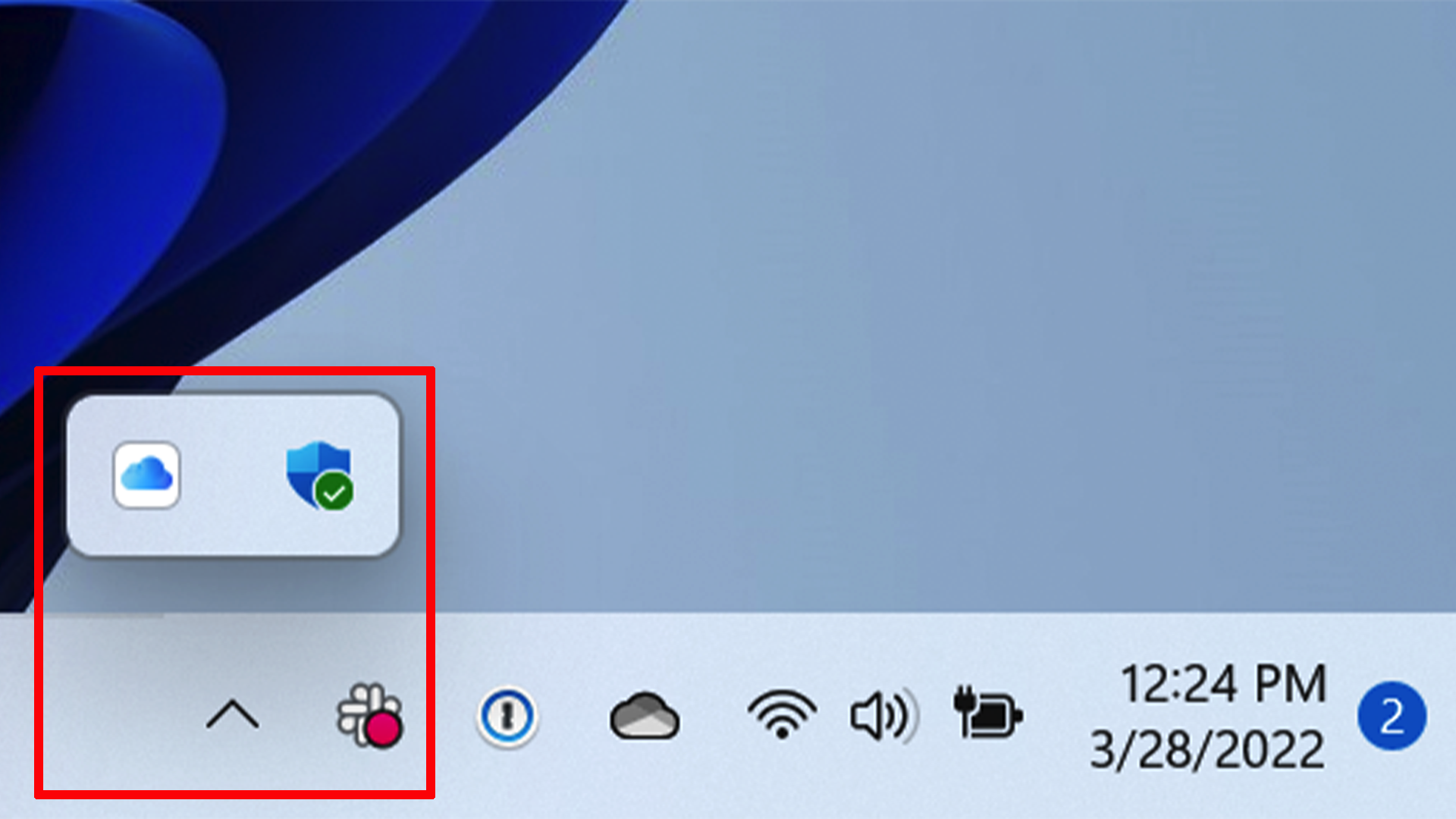 Windows 11 system tray icons expanded 