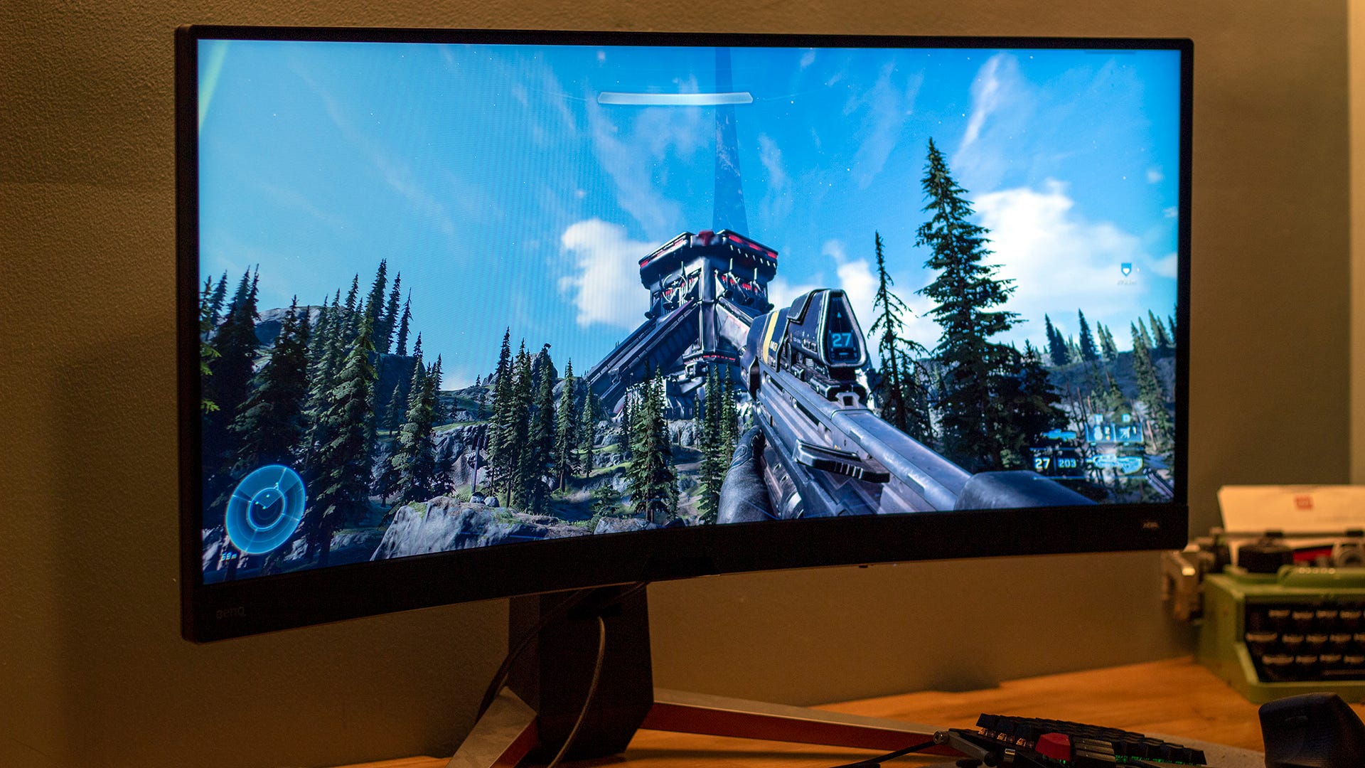 'Halo' running on a gaming monitor