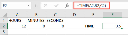 TIME function in Excel