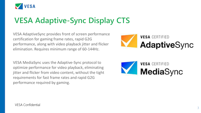 VESA Launches Variable Refresh Display Performance Standards: AdaptiveSync and MediaSync