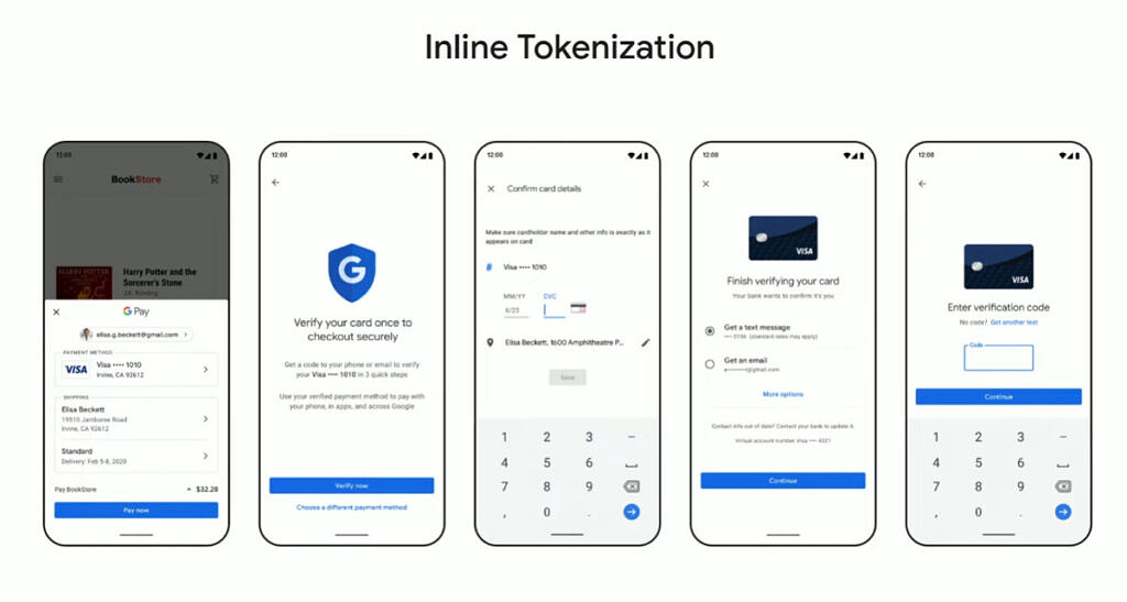 Google Pay inline tokenization