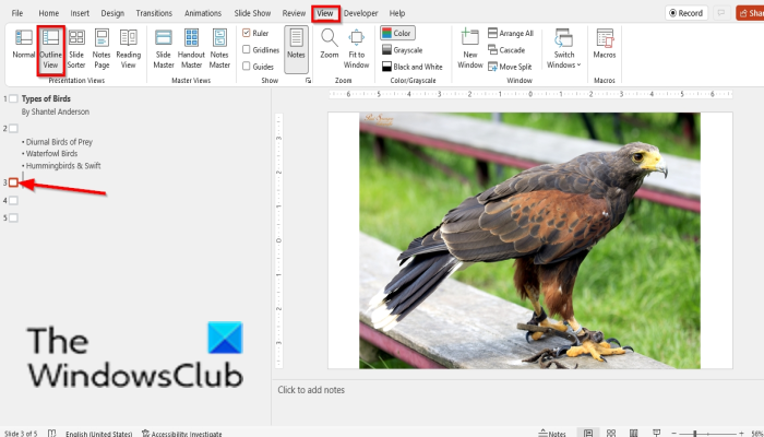How to switch between Views in PowerPoint while presenting