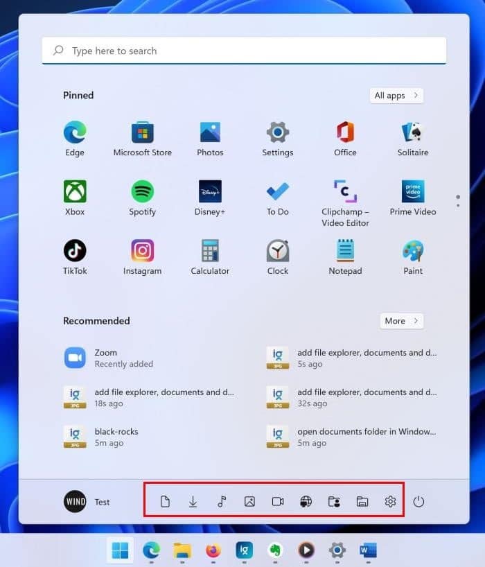 Pin File Explorer & Documents Folders To Start Menu In Windows 11