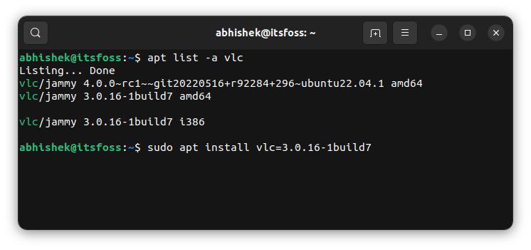 Install Specific Package Version With Apt Command in Ubuntu